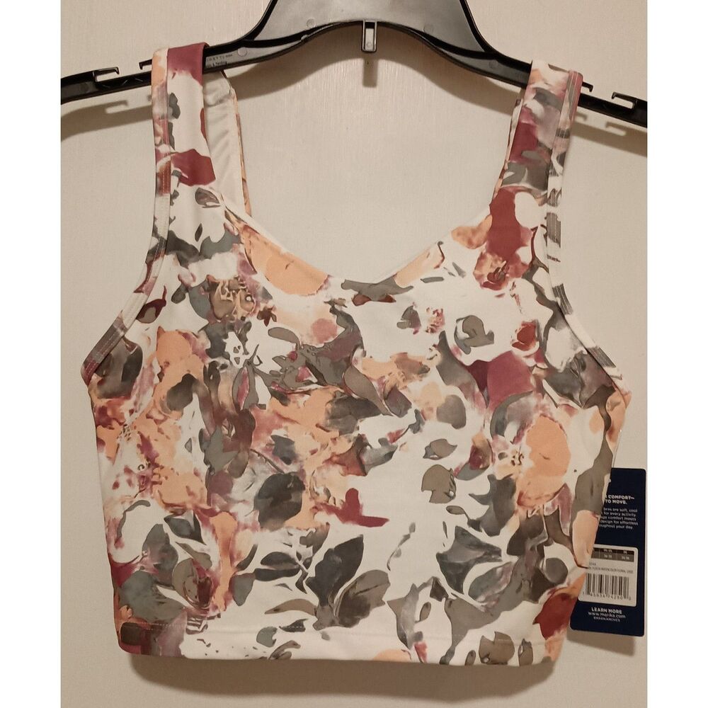 Marika Strappy Sports Bra Watercolor Floral, NWT, SMALL